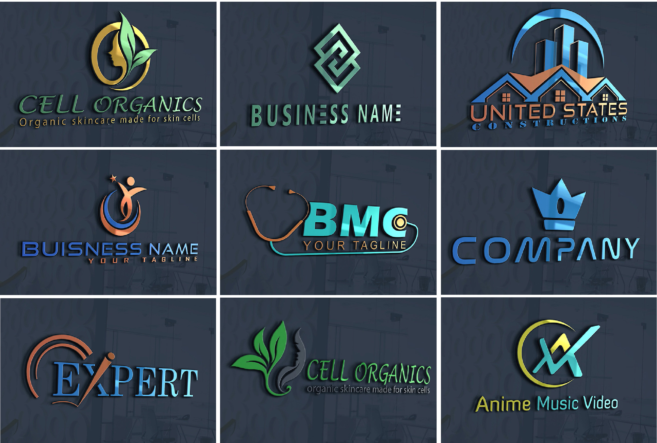 5985I will flat and modern minimalist logo design