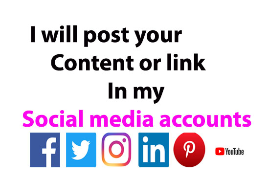 7222I will Share your content or link in my social media