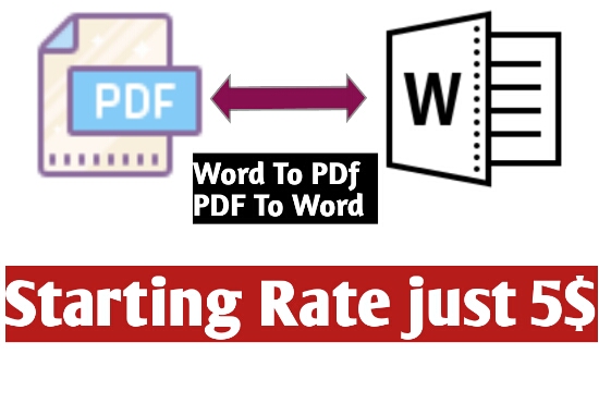 6977I will covert your pdf to a word file or word to PDF