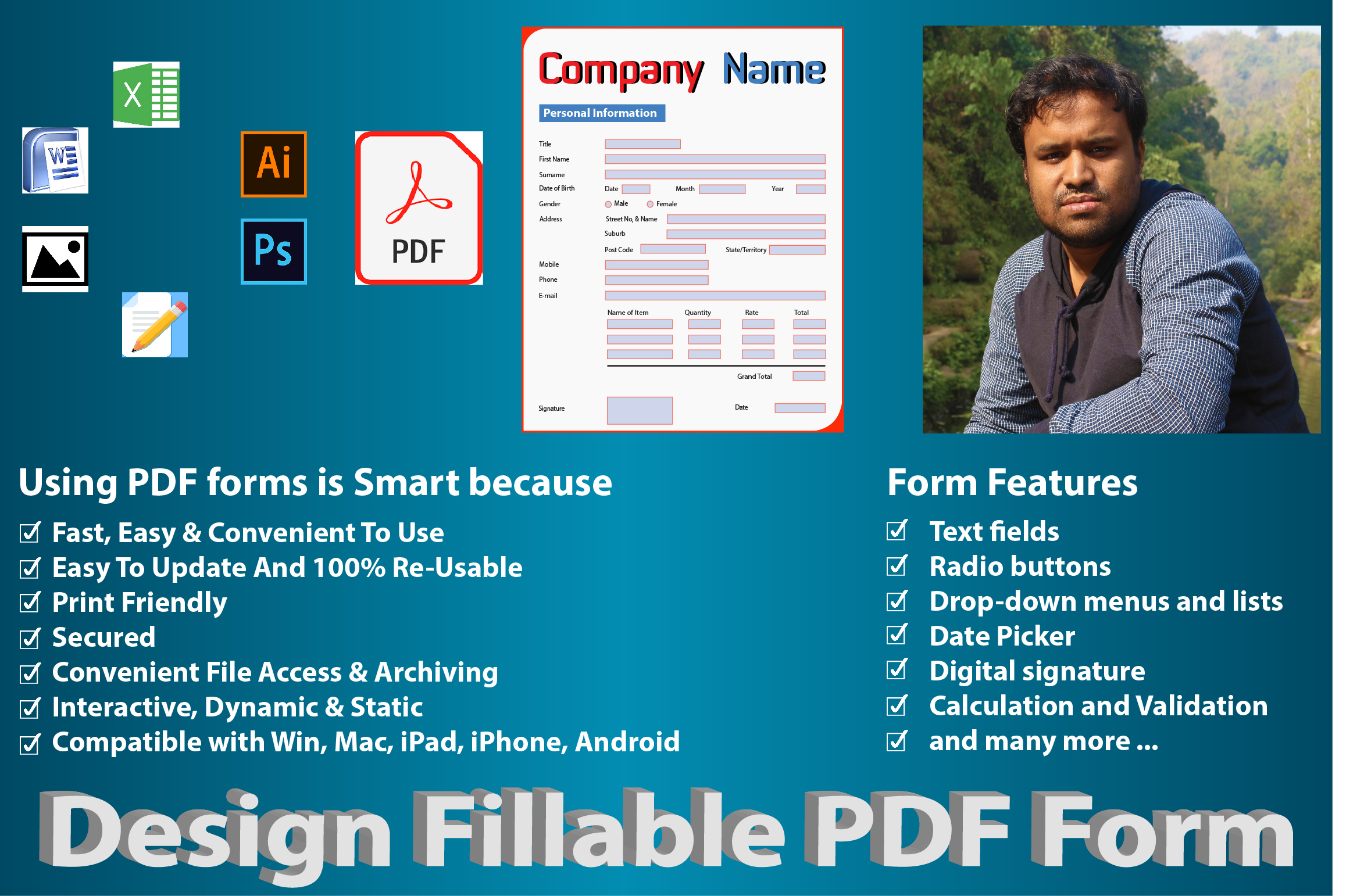 9510I will create and design fillable pdf forms