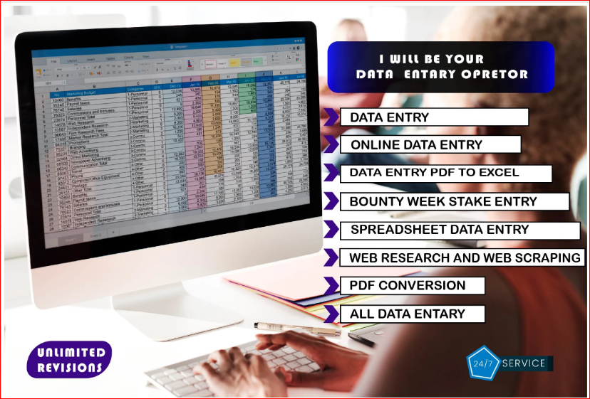11299I will do excel data entry, Pdf convert, spreadsheet and copy pest