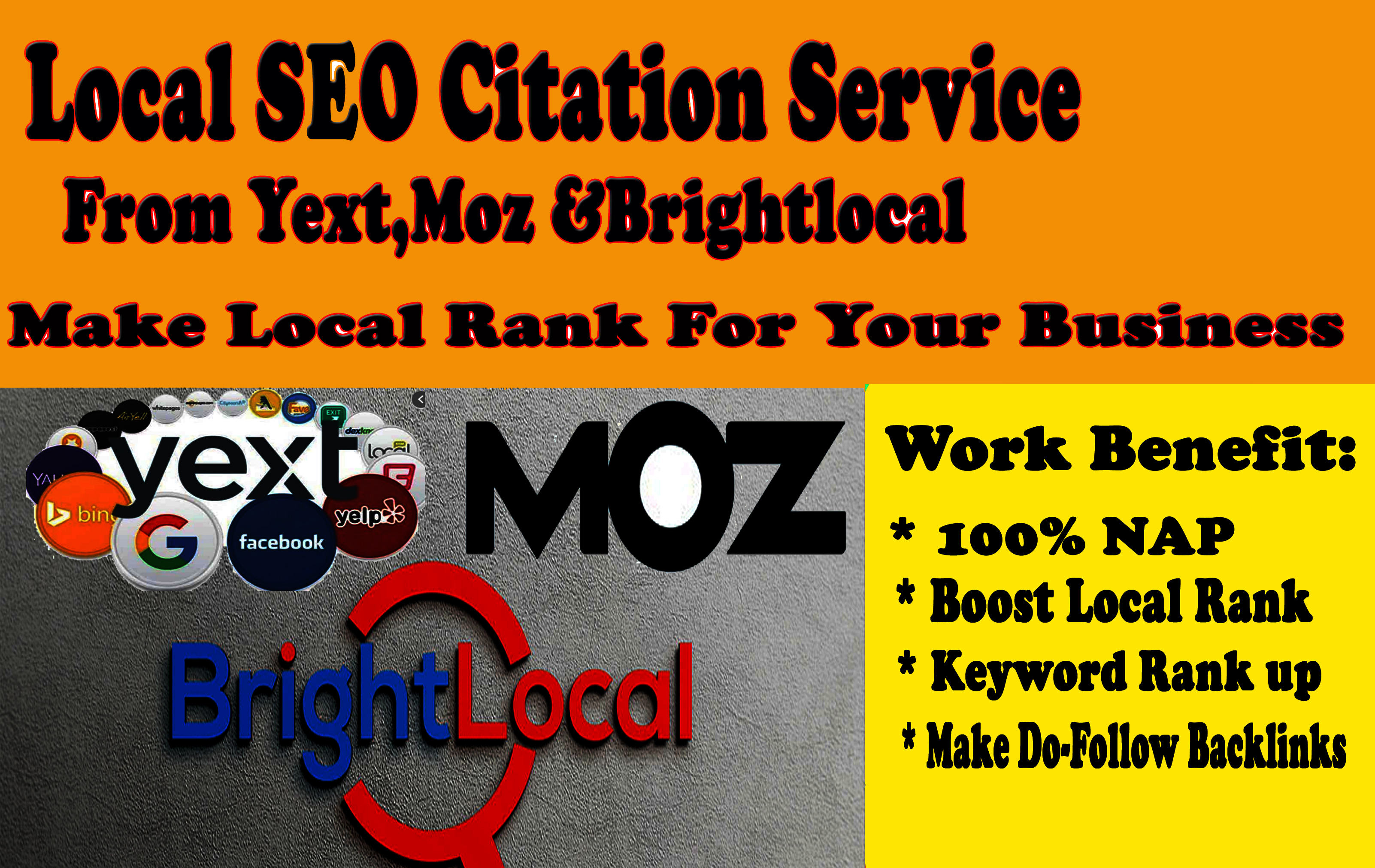15851I will do 100 local citations from yext, moz and brightlocal