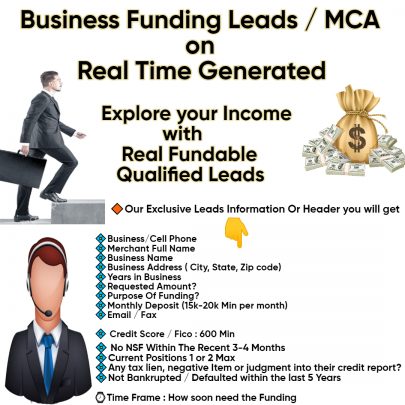 23921I will provide exclusive mca / business funding appointment setting leads